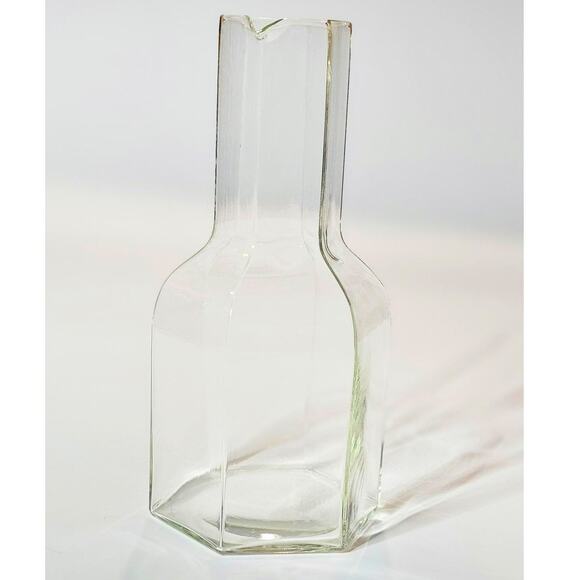Vintage 70s Glass Hexagonal Carafe Bottle BODA Sweden Bertil Vallien OKTAV - Picture 2 of 5